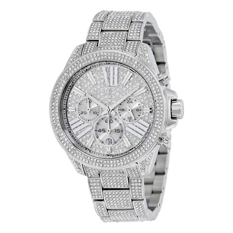 michael kors silver diamond watch